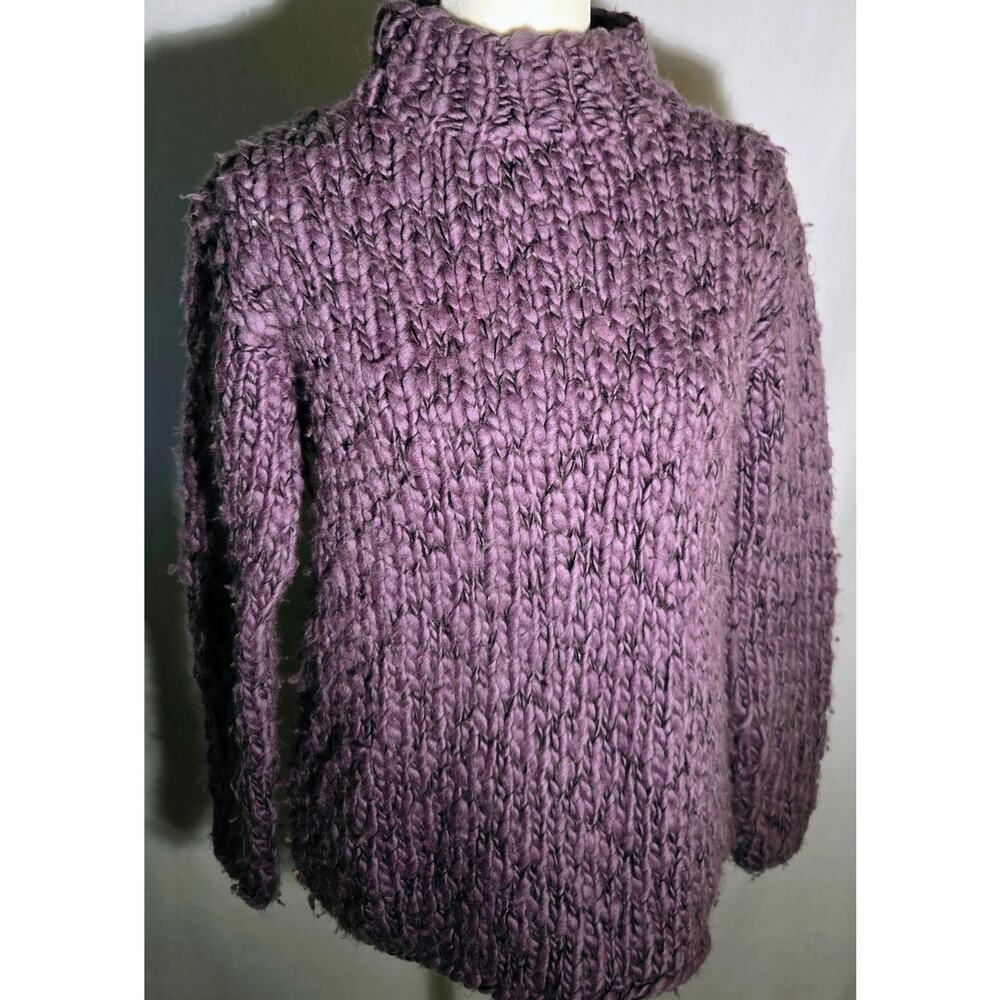 Putumayo Vintage Purple Wool Knit Sweater Size Small Soft Warm